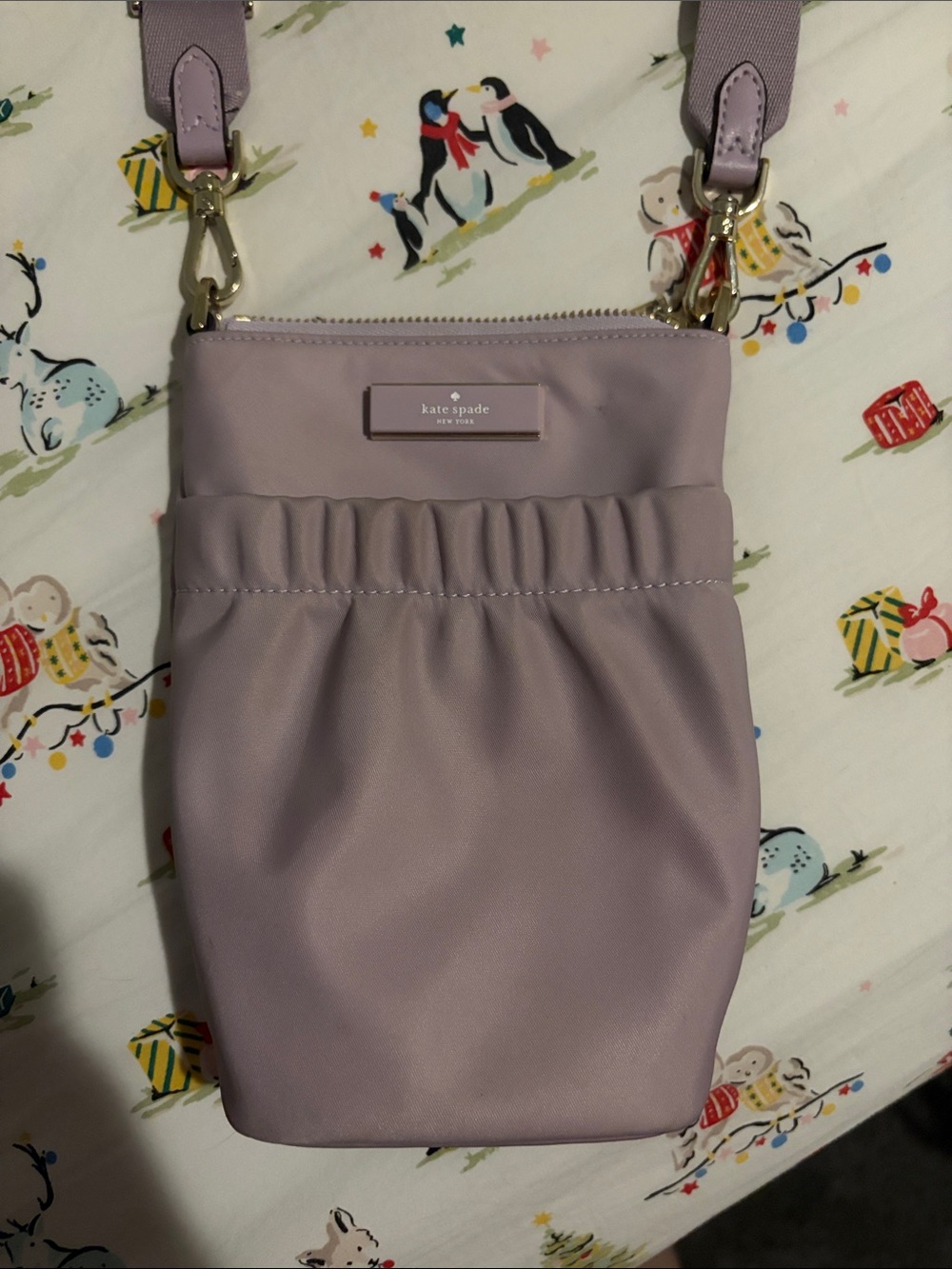 kate spade Lavender Ruffled Crossbody Phone Pouch - Picture 2 of 4